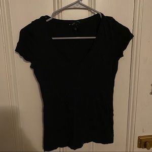 Basic Black H&M Short Sleeve V Neck